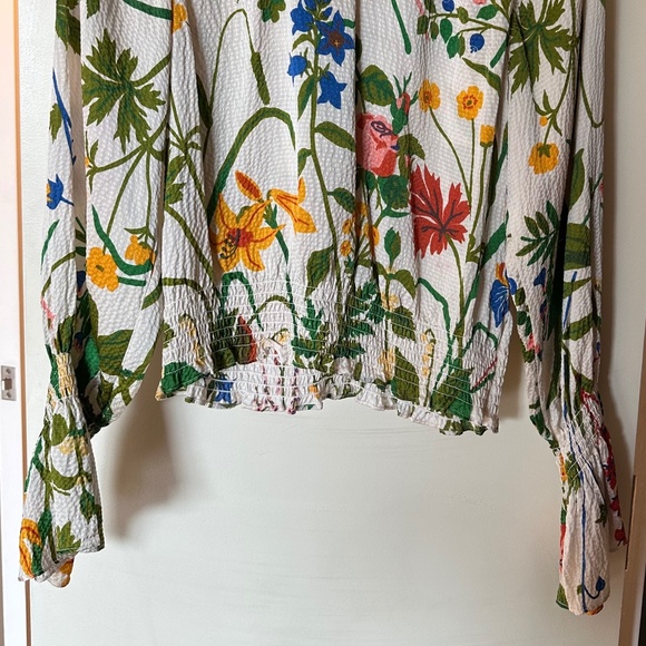 Rodebjer Women's Green Adania Blouse In Ecru - Picture 2 of 3